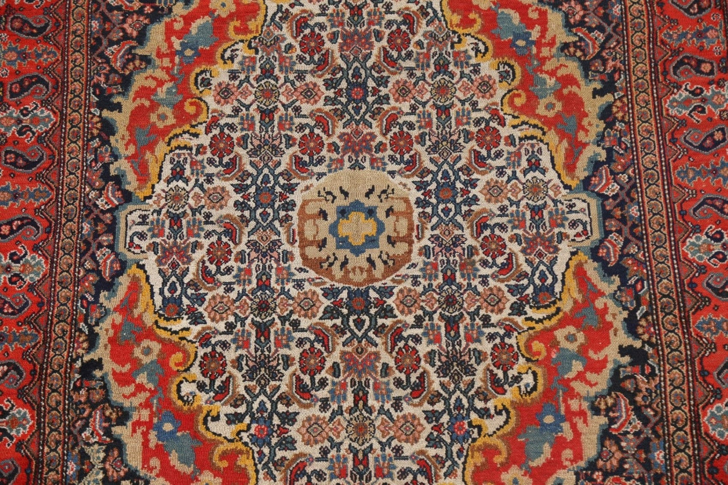 Pre-1900 Antique Vegetable Dye Senneh Persian Area Rug 4x7