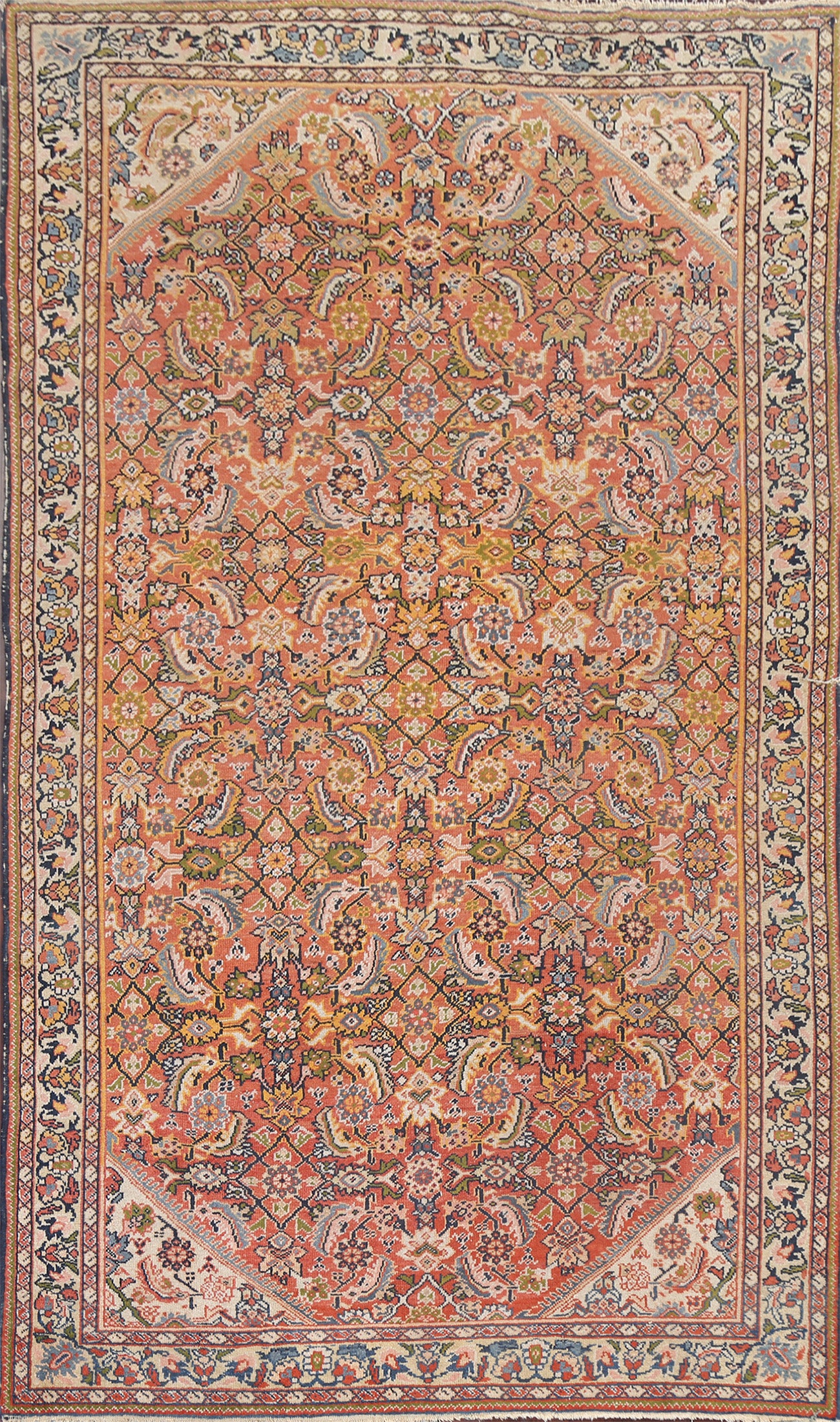 Antique Vegetable Dye Mahal Persian Area Rug 7x11