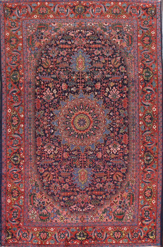 Antique Vegetable Dye Heriz Serapi Persian Area Rug 8x11