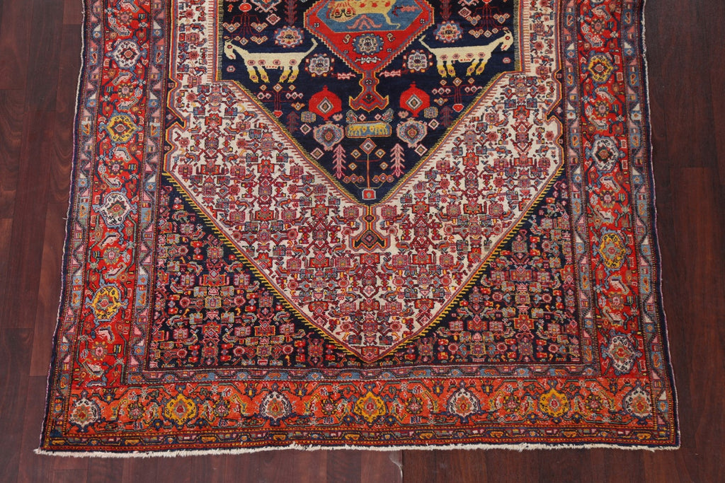 Pre-1900 Antique Vegetable Dye Senneh Persian Area Rug 5x8