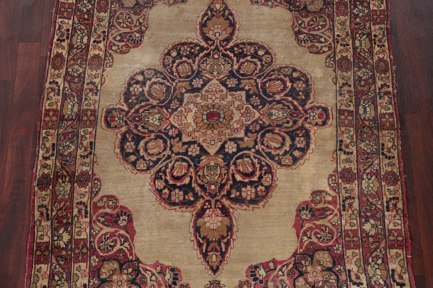 Pre-1900 Antique Vegetable Dye Kerman Persian Area Rug 4x6