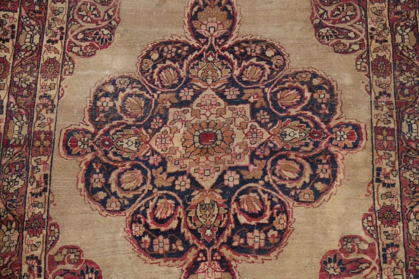 Pre-1900 Antique Vegetable Dye Kerman Persian Area Rug 4x6