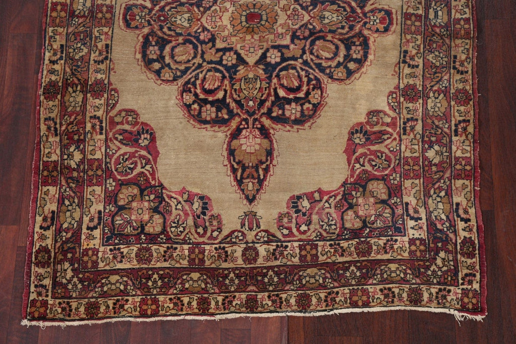 Pre-1900 Antique Vegetable Dye Kerman Persian Area Rug 4x6