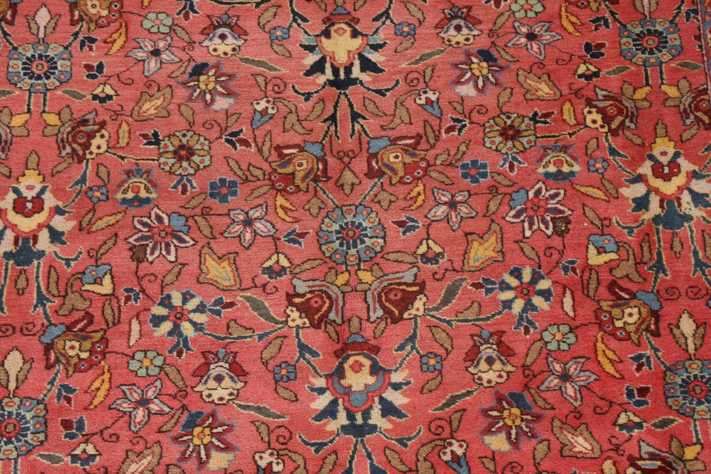 Vintage Floral Tabriz Persian Area Rug 7x9