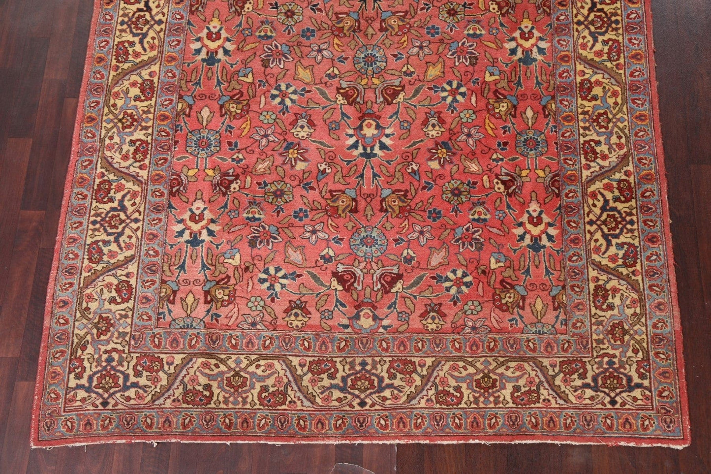 Vintage Floral Tabriz Persian Area Rug 7x9