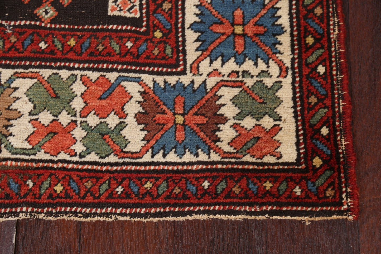 Pre-1900 Antique Wool Shirvan Vegetable Dye Runner Rug 3x17