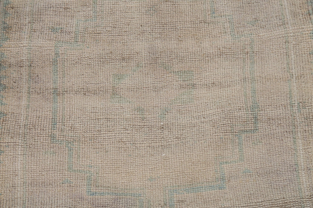 Distressed Geometric Oushak Turkish Wool Rug 2x3