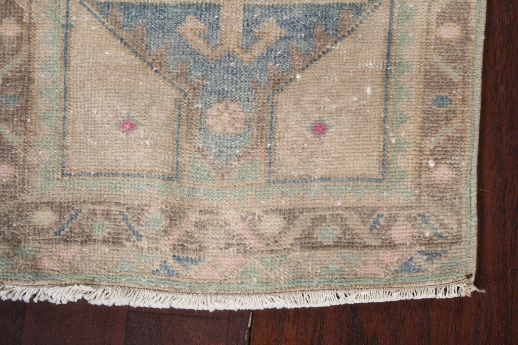 Vintage Wool Oushak Turkish Handmade Rug 1x3