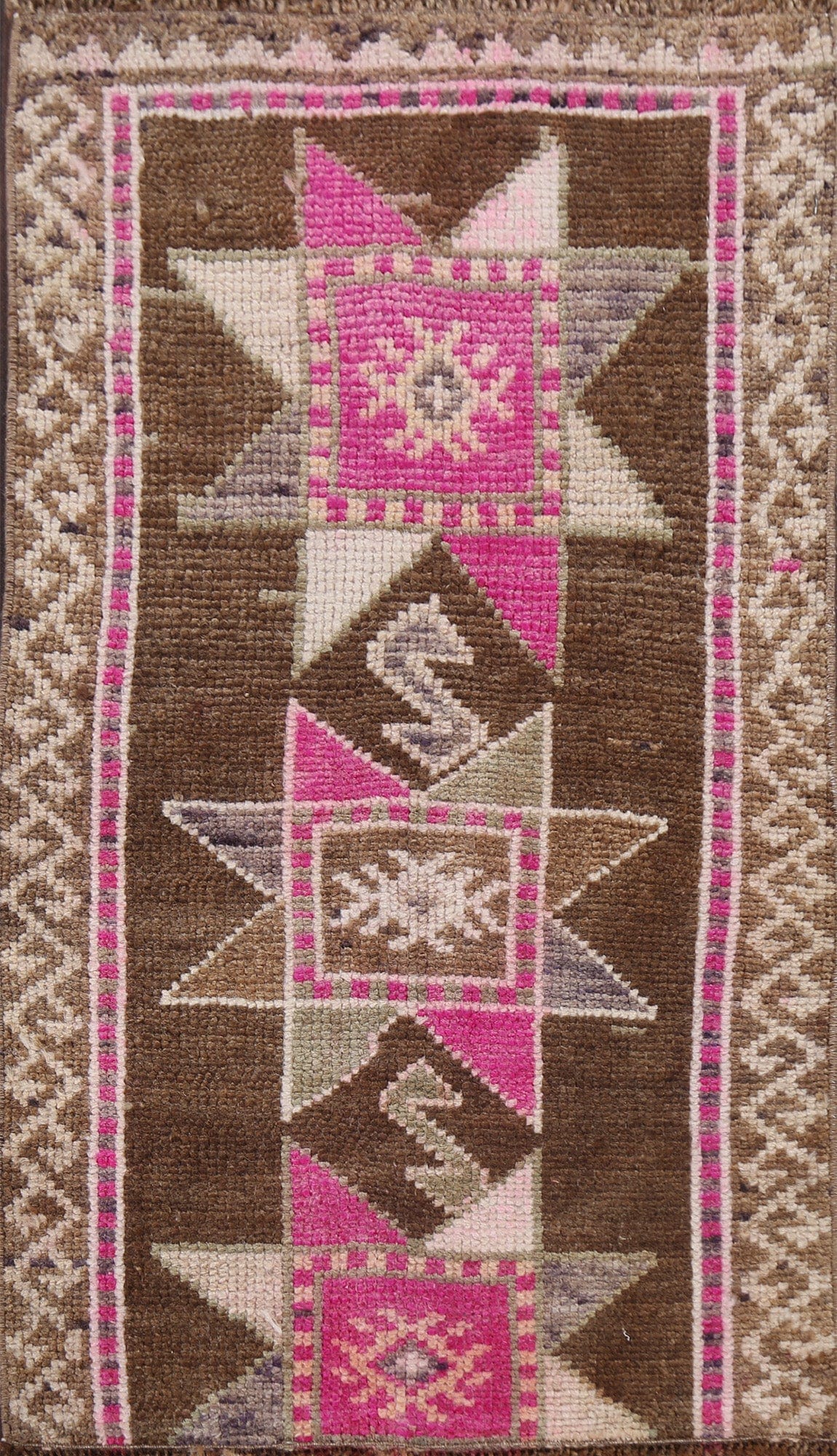 Geometric Oushak Turkish Wool Rug 2x3