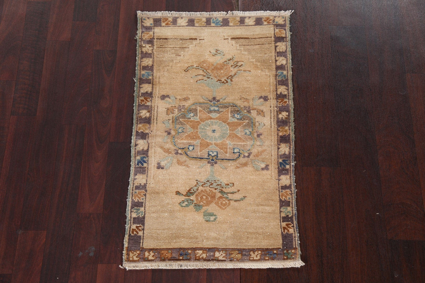 Geometric Oushak Turkish Wool Rug 2x3