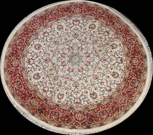 Vegetable Dye Tabriz Round Area Rug 6x6