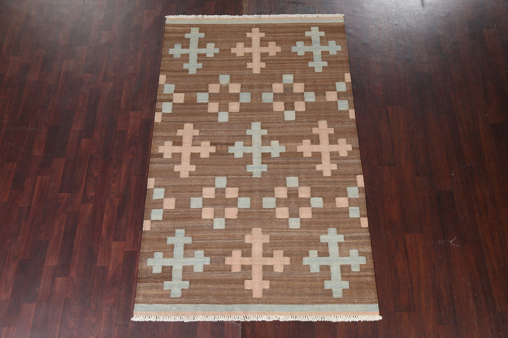 Geometric Kilim Handmade Area Rug 5x8