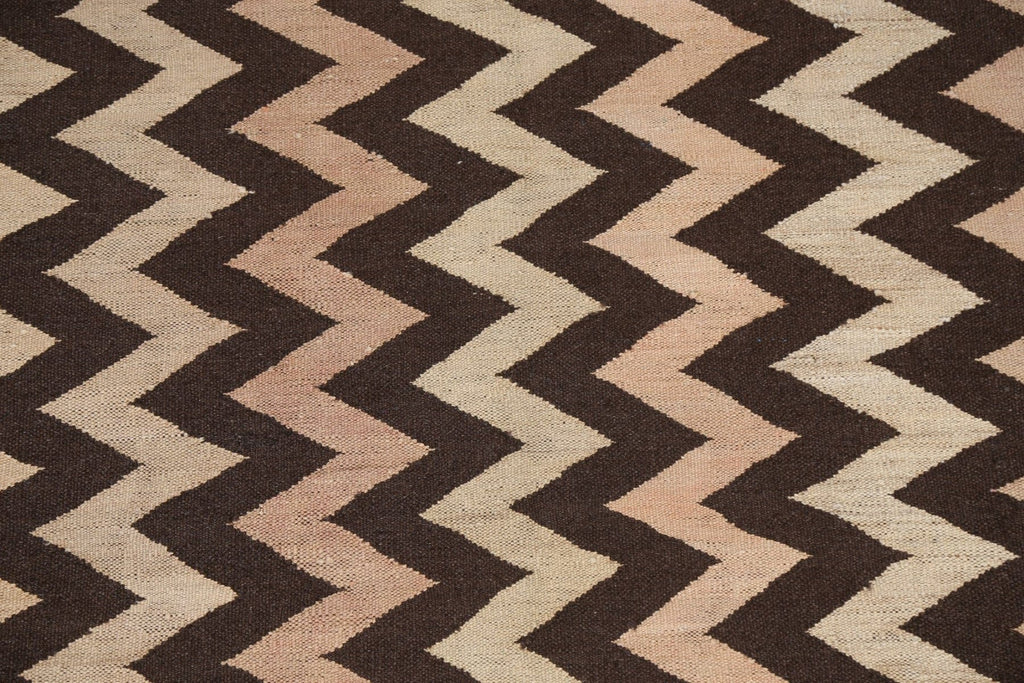 Chevron Style Kilim Natural Dye Area Rug 5x7