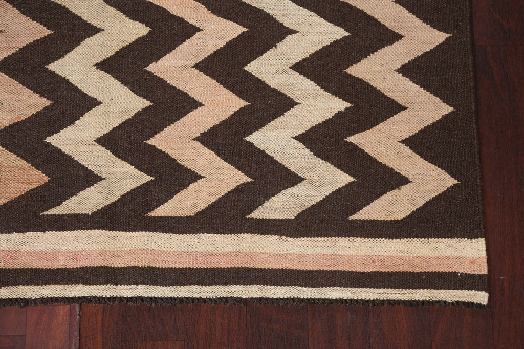 Chevron Style Kilim Natural Dye Area Rug 5x7