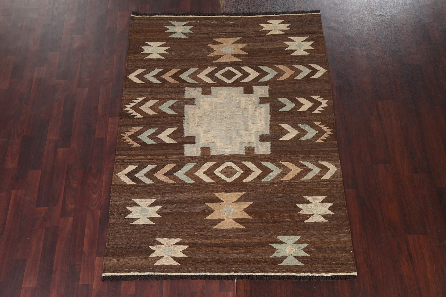 Natural Dye Kilim Wool Area Rug 5x7