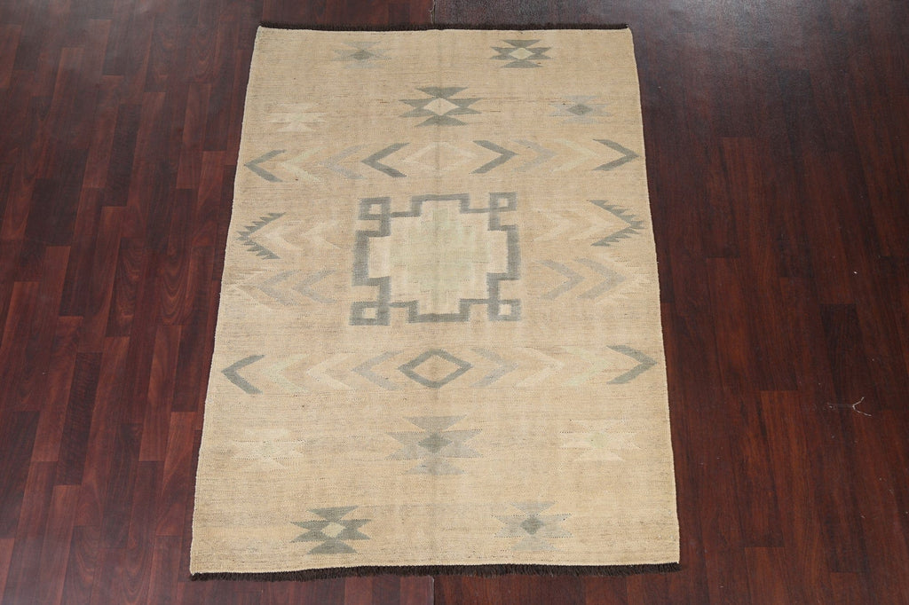 Natural Dye Kilim Handmade Area Rug 5x7