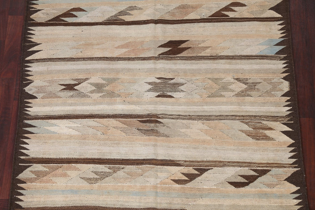 Natural Dye Kilim Wool Area Rug 5x7