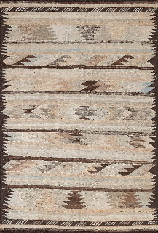 Natural Dye Kilim Wool Area Rug 5x7