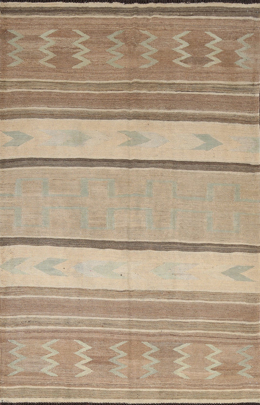 Natural Dye Tribal Kilim Handmade Area Rug 5x7