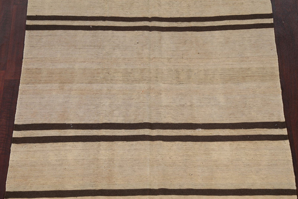 Natural Dye Stripe Kilim Flat Weave Area Rug 5x6