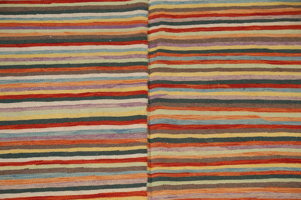 Stripe Wool Kilim Handmade Area Rug 6x10