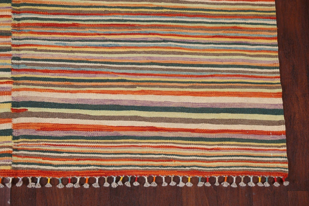 Stripe Wool Kilim Handmade Area Rug 6x10