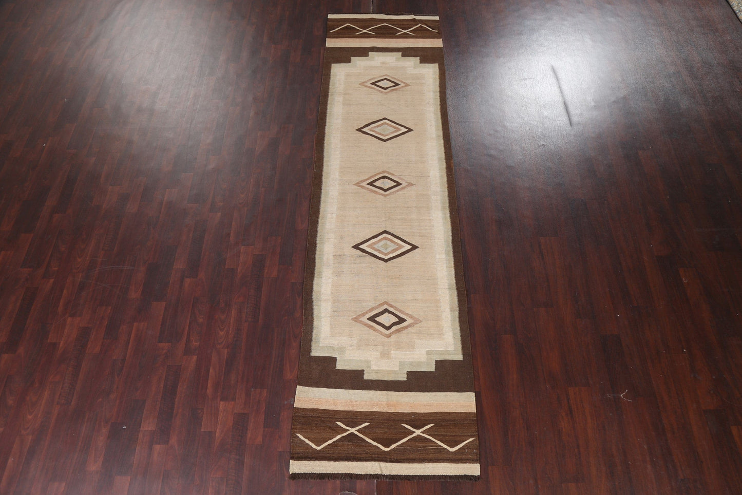 Natural Dye Kilim Handmade Runner Rug 3x12