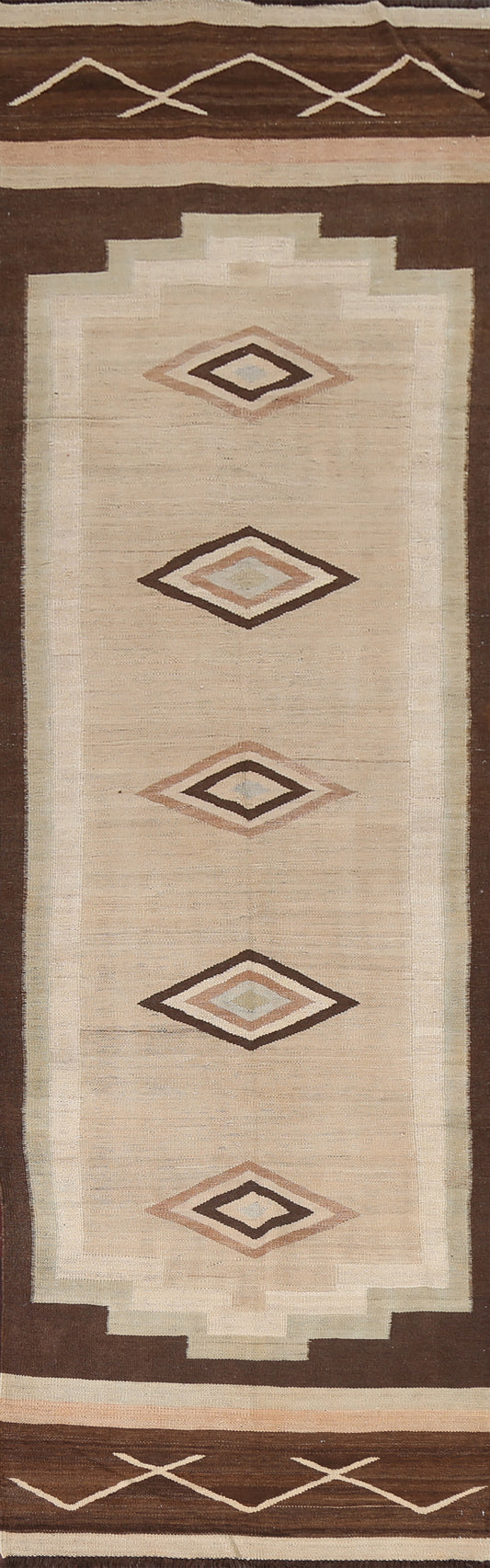 Natural Dye Kilim Handmade Runner Rug 3x12