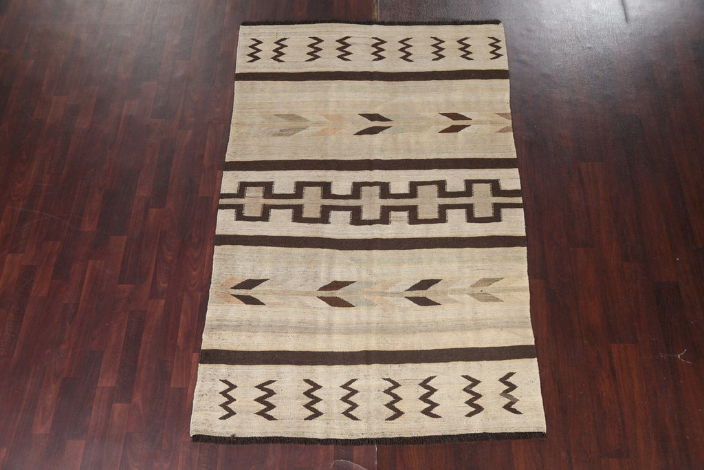 Natural Dye Kilim Handmade Area Rug 5x8