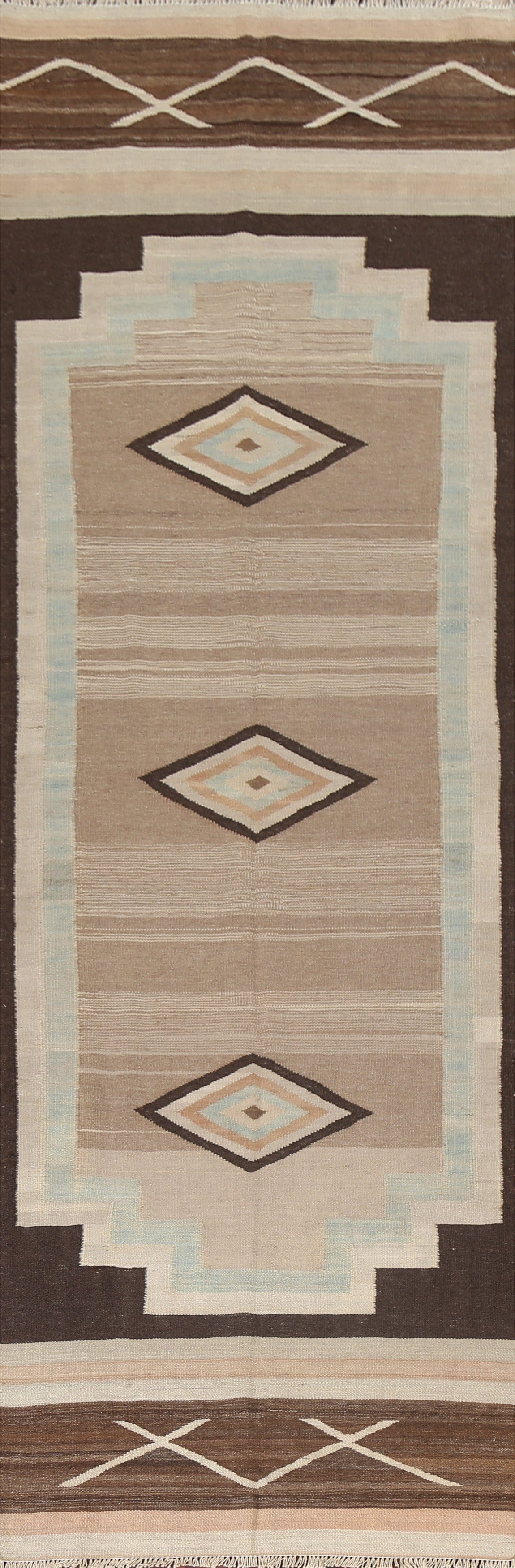 Natural Dye Kilim Handmade Runner Rug 4x12