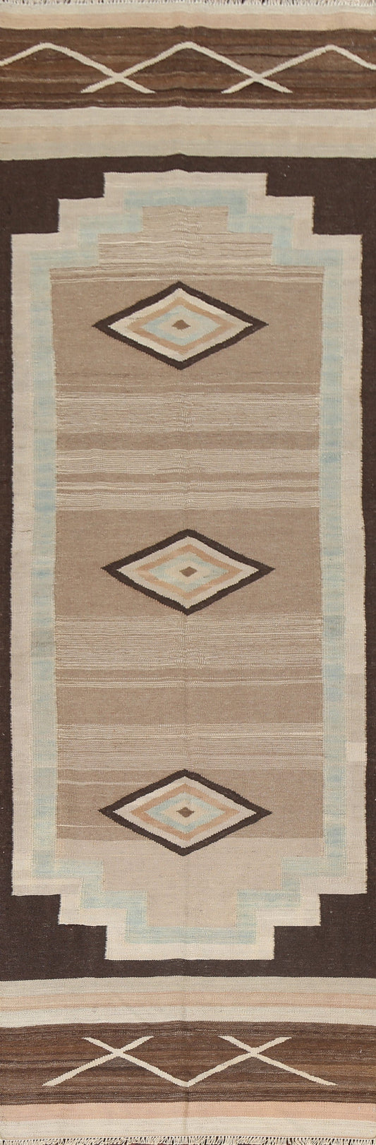 Natural Dye Kilim Handmade Runner Rug 4x12