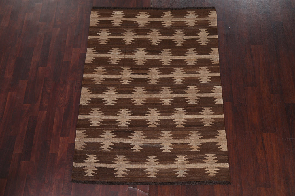 Natural Dye Kilim Handmade Area Rug 5x6