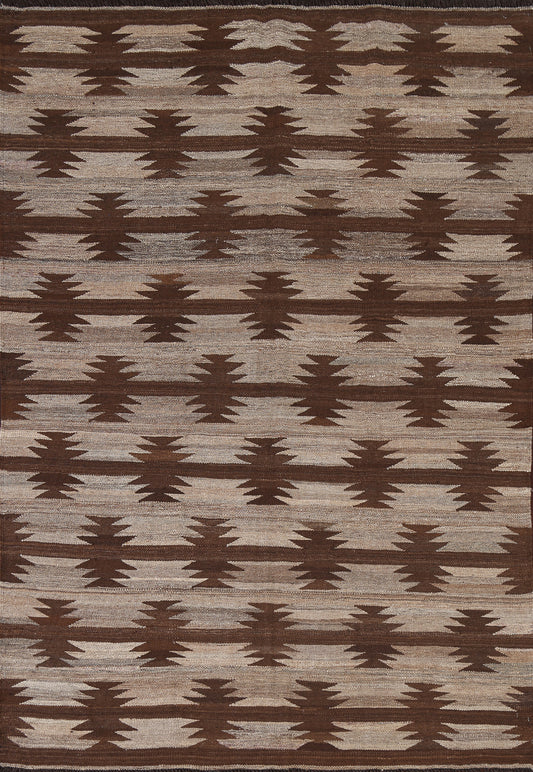 Natural Dye Kilim Flat Weave Area Rug 5x7