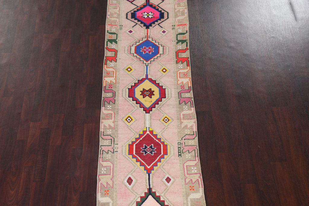 Tribal Vintage Oushak Turkish Runner Rug 3x13