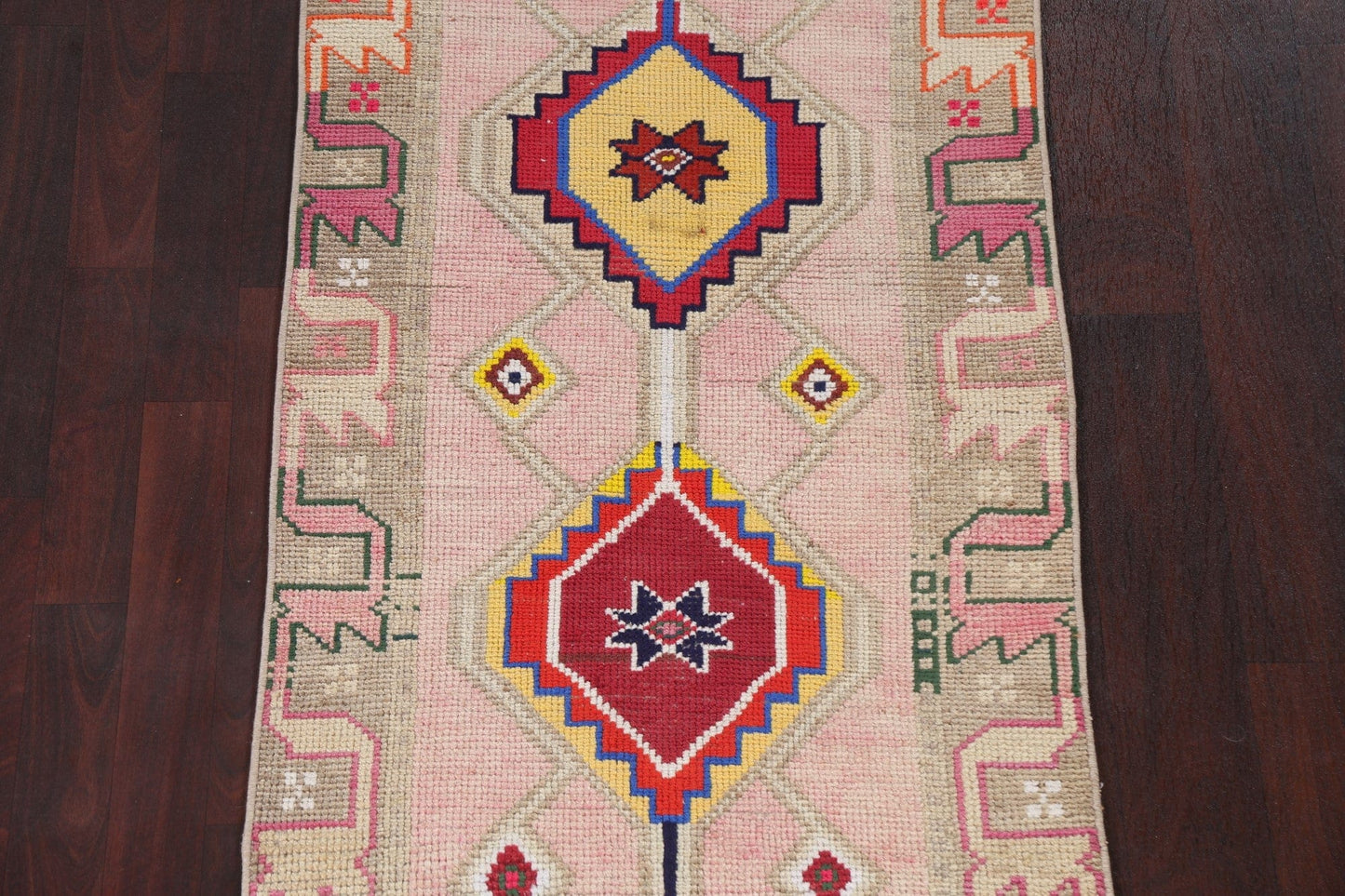 Tribal Vintage Oushak Turkish Runner Rug 3x13