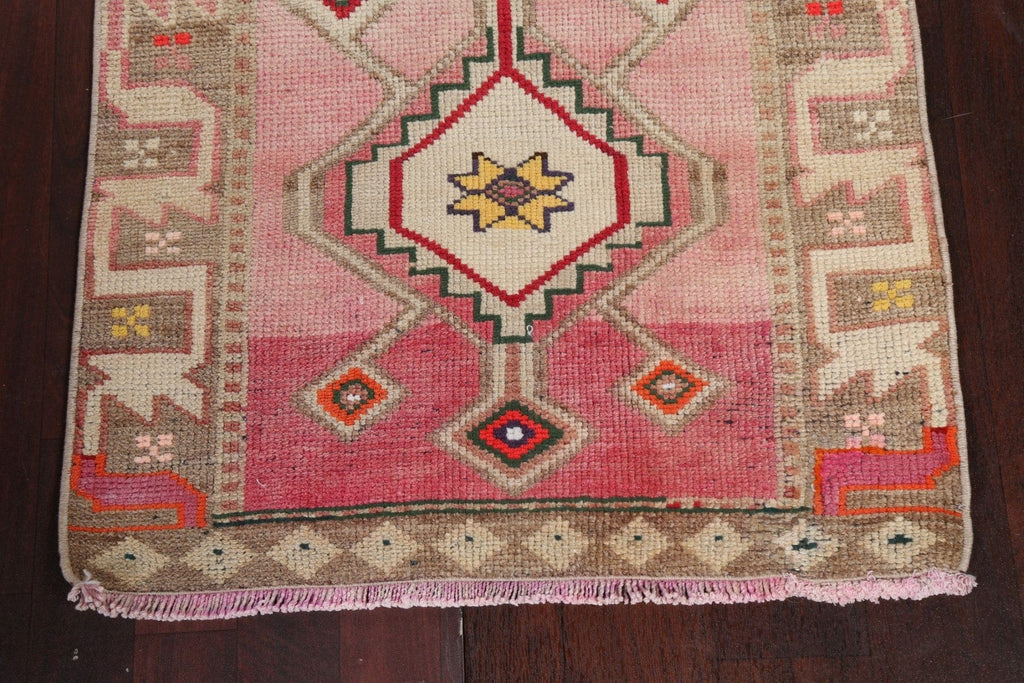 Tribal Vintage Oushak Turkish Runner Rug 3x13