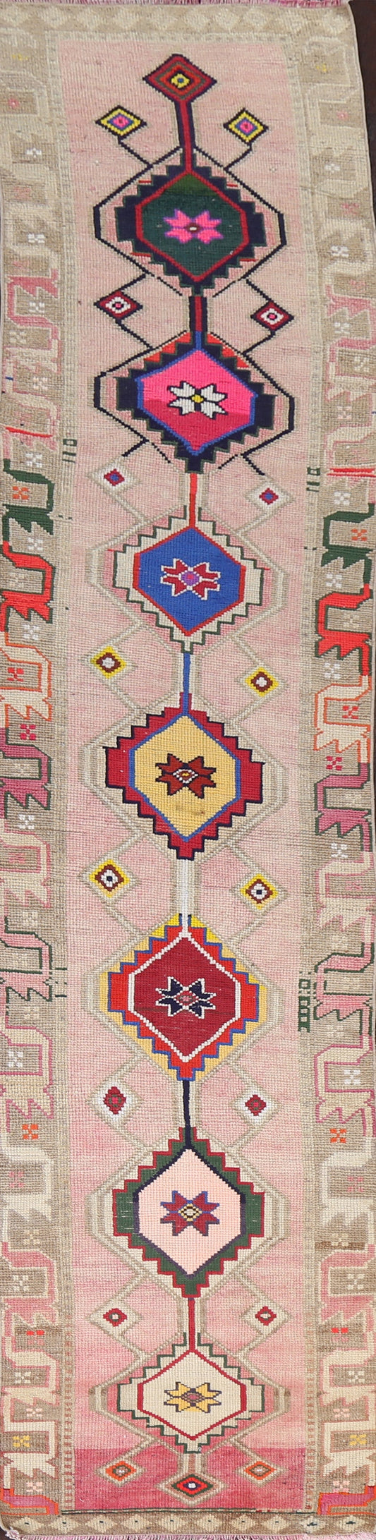 Tribal Vintage Oushak Turkish Runner Rug 3x13