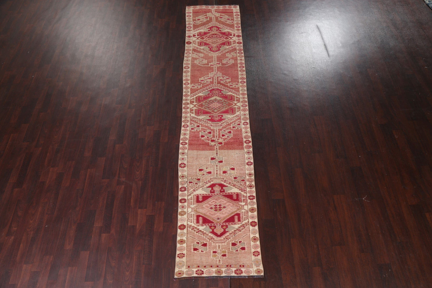 Vintage Wool Oushak Oriental Runner Rug 3x13