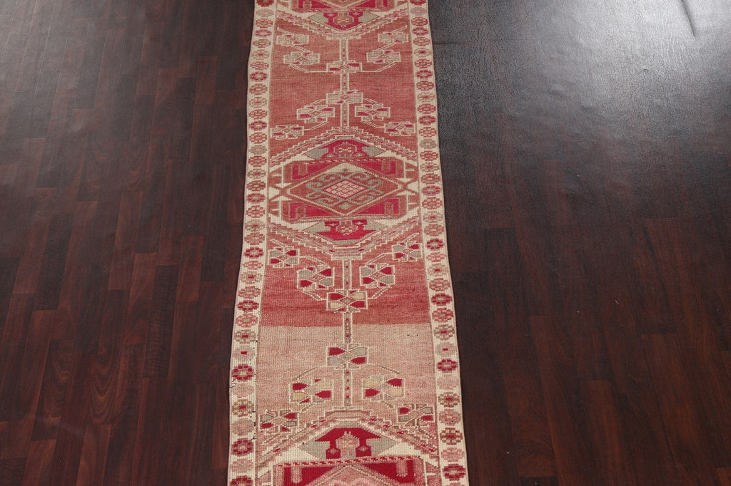 Vintage Wool Oushak Oriental Runner Rug 3x13