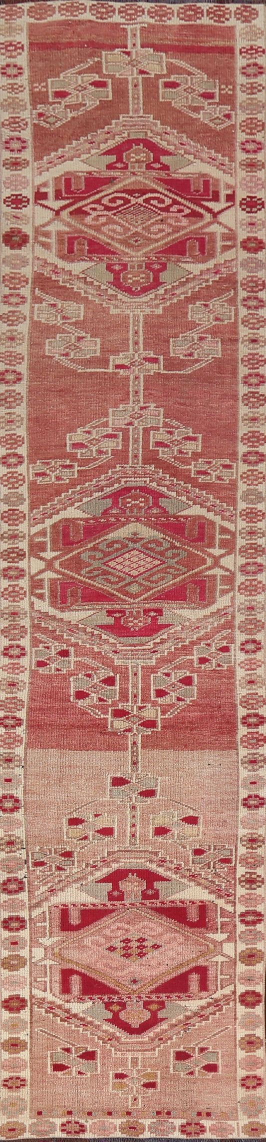 Vintage Wool Oushak Oriental Runner Rug 3x13