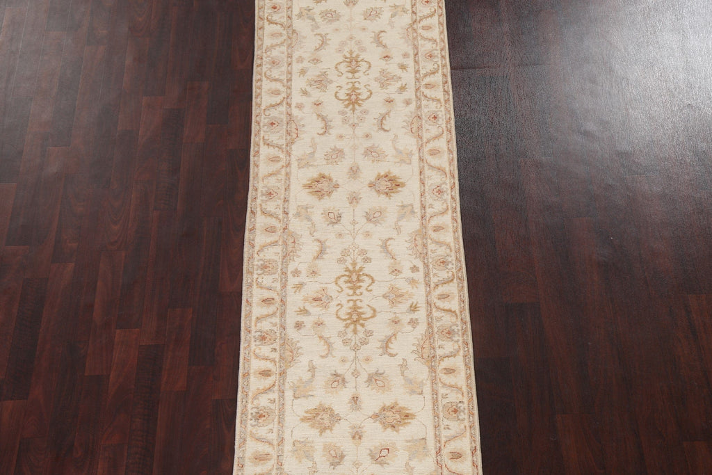 Vegetable Dye Chobi Peshawar Oriental Runner Rug 3x10