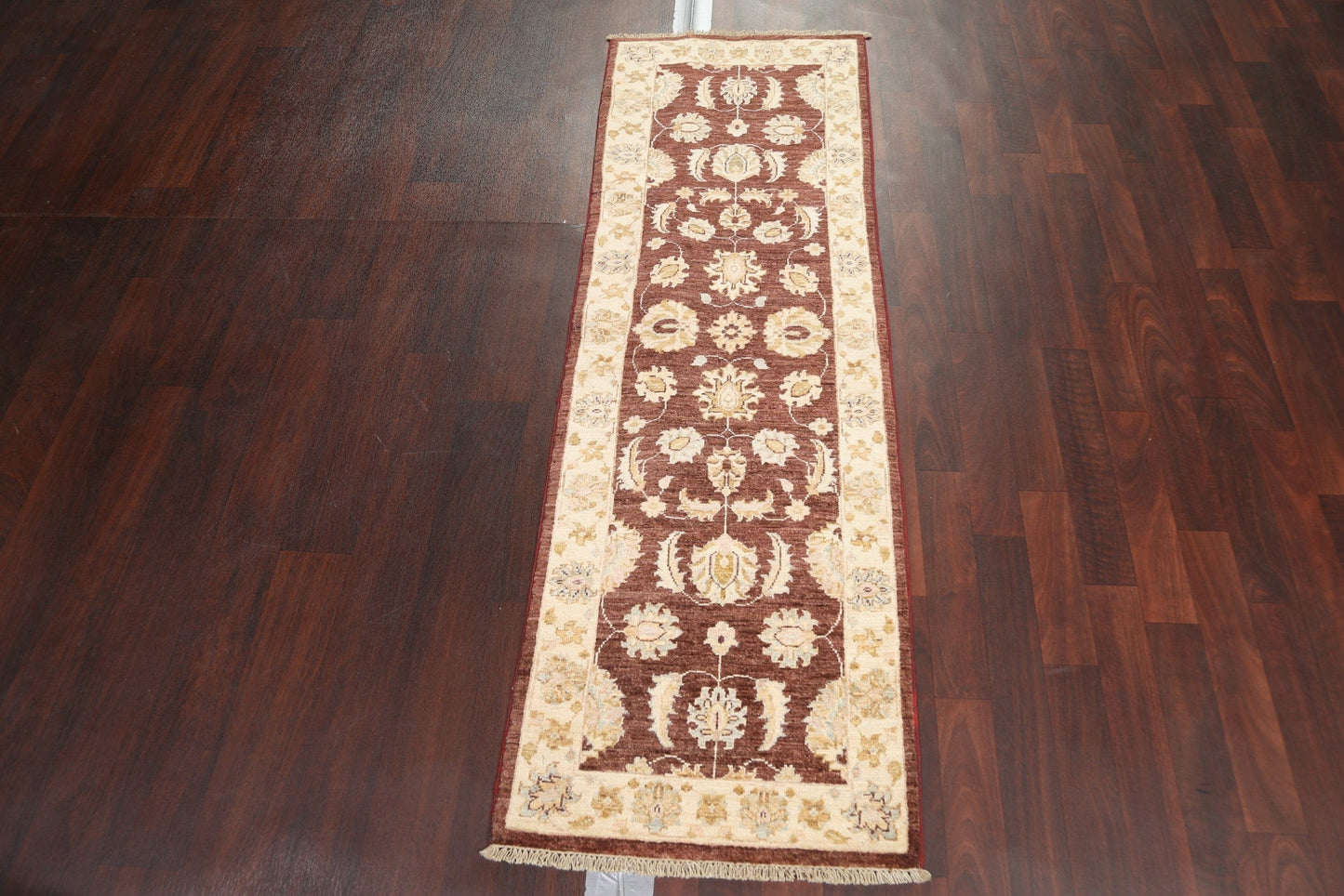 Vegetable Dye Chobi Peshawar Wool Runner Rug 2x6