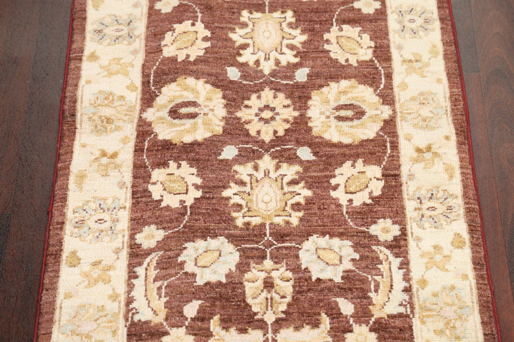 Vegetable Dye Chobi Peshawar Wool Runner Rug 2x6