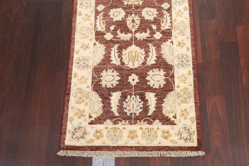 Vegetable Dye Chobi Peshawar Wool Runner Rug 2x6