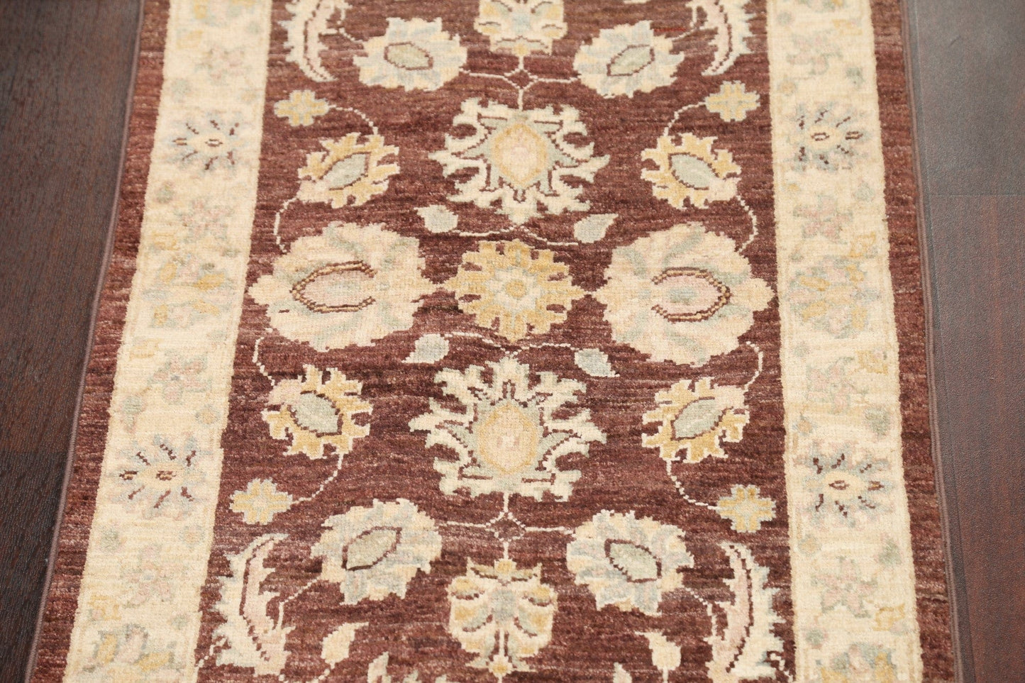 Vegetable Dye Chobi Peshawar Wool Runner Rug 2x6