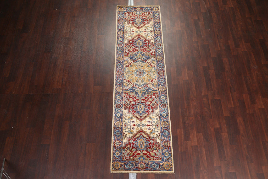 Vegetable Dye Heriz Serapi Oriental Runner Rug 3x10