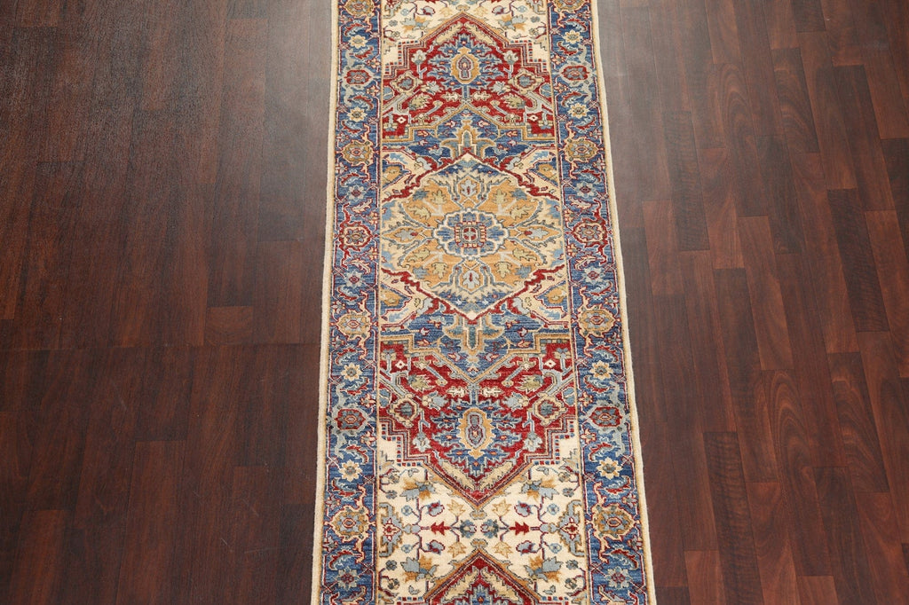 Vegetable Dye Heriz Serapi Oriental Runner Rug 3x10