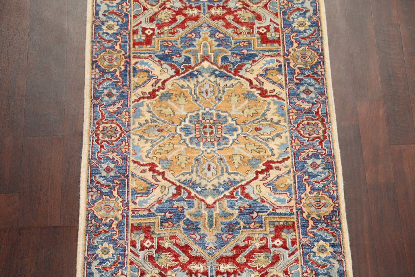 Vegetable Dye Heriz Serapi Oriental Runner Rug 3x10