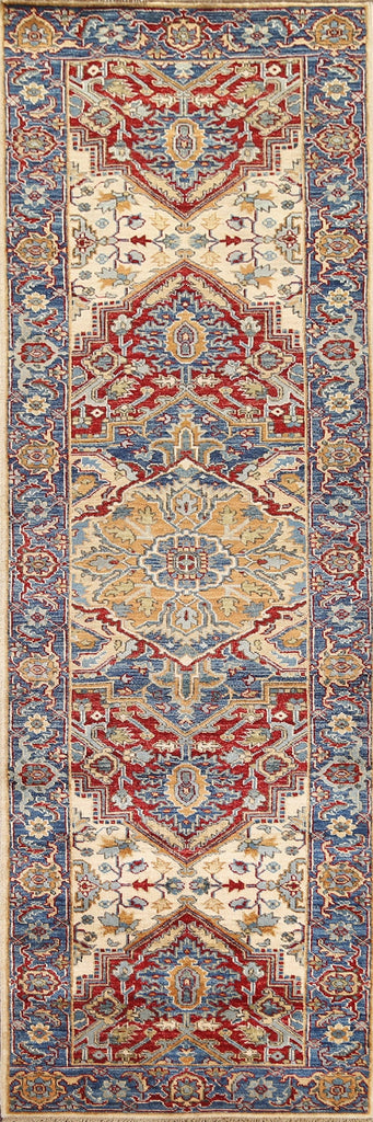 Vegetable Dye Heriz Serapi Oriental Runner Rug 3x10