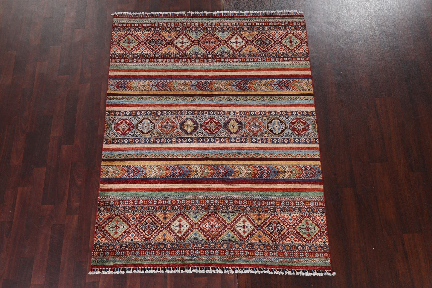 Vegetable Dye Super Kazak Handmade Area Rug 5x6